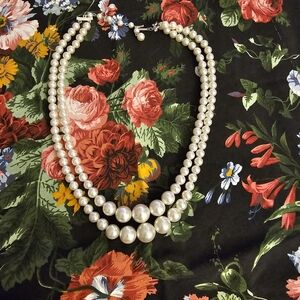 Made in Japan Graduated double faux pearl necklace